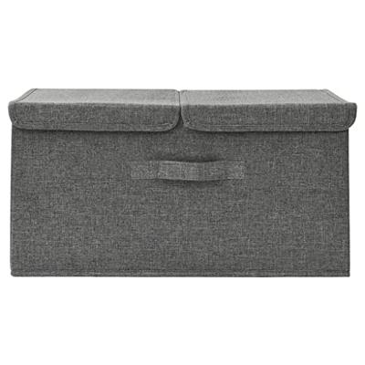 VidaXL Opbergbox 50x30x25 cm stof antracietkleurig VidaXL Opbergbox 50x30x25 cm stof antracietkleurig