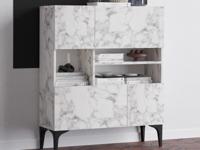Commode HAWA 4 deuren marmer wit - thumbnail