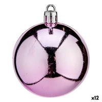 Set kerstballen Roze Plastic 6 x 7 x 6 cm (12 Stuks) - thumbnail