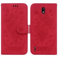 Voor Nokia 1.3 Butterfly Rose Lederen telefoonhoesje - thumbnail