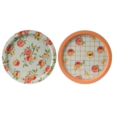 Dienblad metaal Ø32cm perzik