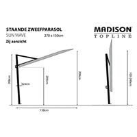 Madison parasol sun wave 270x150cm taupe - thumbnail