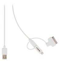 Valueline VLMP39410W1.00 Sync- en Oplaadkabel Usb 2.0 A Male - Micro B Male met Lightning-adapter en 30-pins Dock-adapter 1,00 M Wit - thumbnail