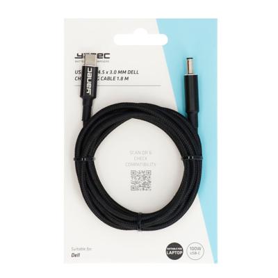 Yanec usb-c naar 4.5 x 3.0 mm dell laadkabel 1.8m