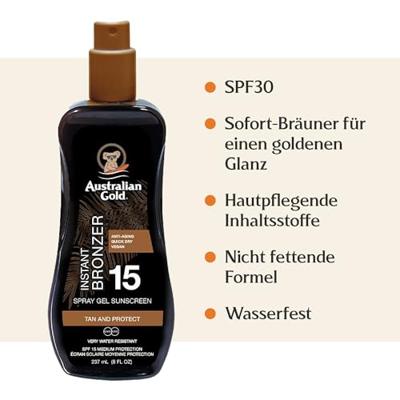 Spray gel met bronzer SPF15