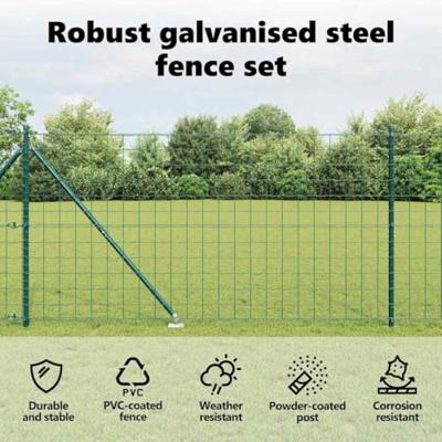 VidaXL Hek met paal groen 1,2 x 10 m staal