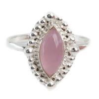Edelsteen Ring Rozenkwarts - 925 Zilver (Maat 17) - thumbnail