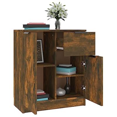 Dressoirs 2 st 60x30x70 cm bewerkt hout gerookt eikenkleurig