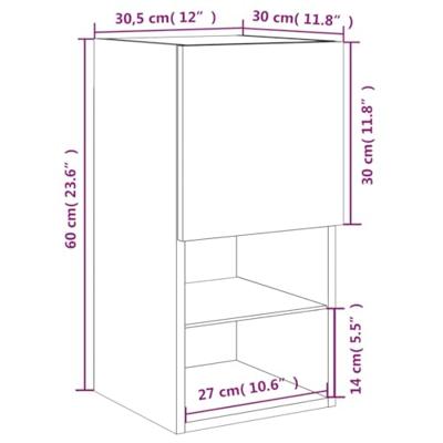 Tv-meubelen 2 st met LED-verlichting 30,5x30x60 cm wit