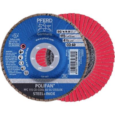 PFERD TOOLS 67760615 PFC 115 CO-COOL 60 SG STEELOX Lamellenschijf Diameter 115 mm Boordiameter 22.23 mm Korrelgrootte (num) 60 Aluminium legering, Legering op