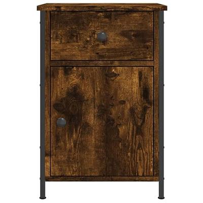 Nachtkastje 40x42x60 cm bewerkt hout gerookt eikenkleurig