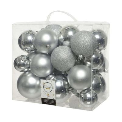 Kerstballen Decoris Zilverkleurig Glanzend (26 Onderdelen)