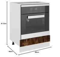Ovenkast 60x46x81,5 cm bewerkt hout gerookt eikenkleurig - thumbnail