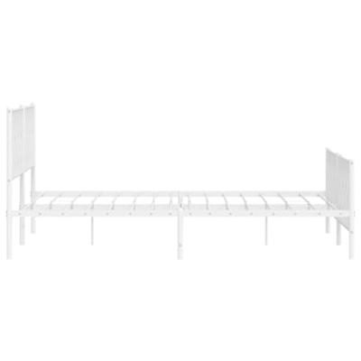 Bedframe met hoofd- en voeteneinde metaal wit 200x200 cm