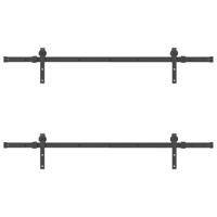 Doos met onderdelen voor schuifdeur 152,5 cm staal zwart - thumbnail