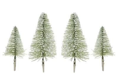 Mini everlands kunstkerstboom op clip set a 4 stuks