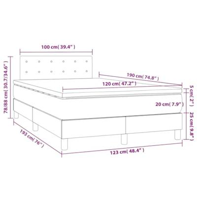 Boxspring met matras fluweel lichtgrijs 120x190 cm