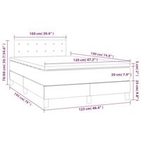 Boxspring met matras kunstleer grijs 120x190 cm - thumbnail