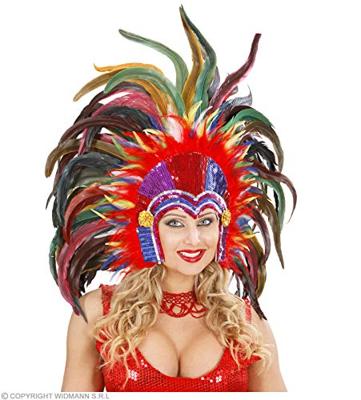 Hoofdband tropicana met pailletten en veren