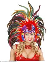 Hoofdband tropicana met pailletten en veren - thumbnail