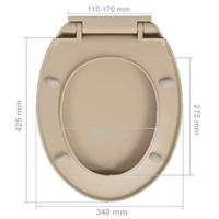 Toiletbril soft-close ovaal beige - thumbnail