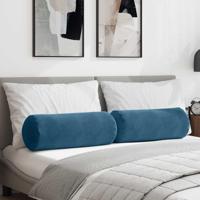 VidaXL Bolster kussens 2 stuks blauw ø 25 x 70 cm cordstof - thumbnail
