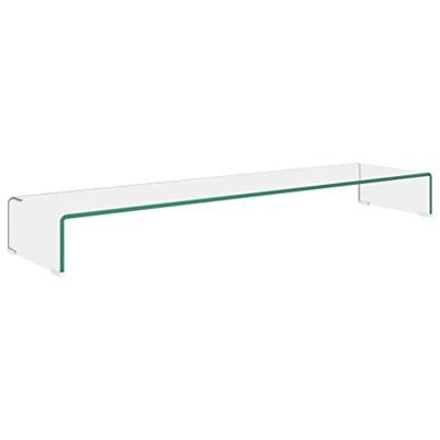 VidaXL Tv-meubel/monitorverhoger transparant 120x30x13 cm glas