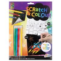 Grafix Knutselset scratch en kleuren a4 - thumbnail