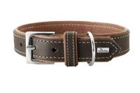 HUNTER Hondenhalsband Porto, donkerbruin/cognac, Maat: 35 - thumbnail