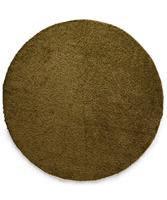Tapeso Rond hoogpolig vloerkleed shaggy Trend effen - olijfgroen - 300 - thumbnail