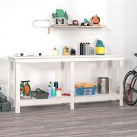 VidaXL Werkbank 180x50x80 cm massief grenenhout wit - thumbnail