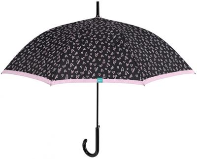 paraplu hartjesprint dames 102 cm microvezel zwart paraplu hartjesprint dames 102 cm microvezel zwart