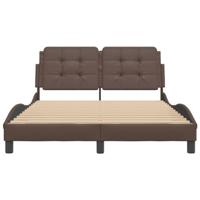 Bedframe met hoofdbord kunstleer bruin 120x200 cm - thumbnail