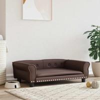 vidaXL Hondenmand 95x55x30 cm kunstleer bruin - thumbnail