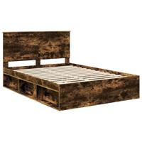 Bedframe Gerookt eiken 140 x 190 cm Massief grenenhout - thumbnail