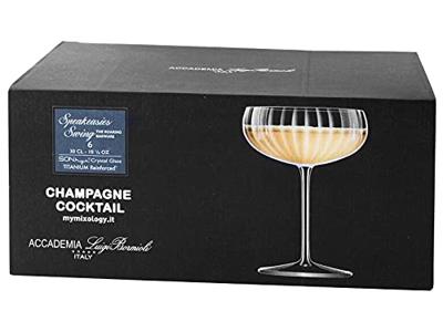 Luigi Bormioli Champagneglazen - Flutes - Champagnecoupe - Speakeasies - 300 ml - 6 Stuks