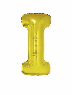 Folieballon Goud Letter &apos;I&apos; groot
