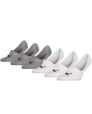 PUMA Sneaker Sokken Footie 6-Pack Wit Grijs PUMA Sneaker Sokken Footie 6-Pack Wit Grijs