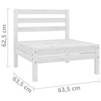 4-delige Loungeset massief grenenhout wit - thumbnail