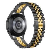 By Qubix - Stalen band - Zwart met goud - Compatible met Garmin Venu 2 / Garmin Venu 3 - Compatible Garmin bandje - Bandbreedte: 22mm - thumbnail