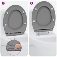 VidaXL Toiletzitting grijs 47 x 37,5 x 3,8 cm duroplast - thumbnail