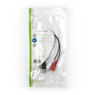 DIN-Audiokabel | DIN 5-Pins Male - 2x RCA Female | 0,2 m | Zwart - thumbnail