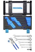 Gedore ringratel-steeksleutelset, 8-19 mm, incl. sleuteltang 7", 8-dlg. - 3416356 - thumbnail