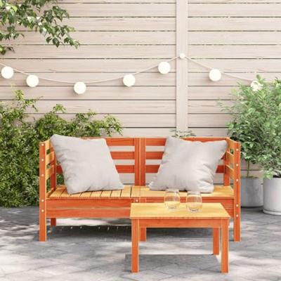 Tuinhoekbanken 2 st massief grenenhout wasbruin Tuinhoekbanken 2 st massief grenenhout wasbruin