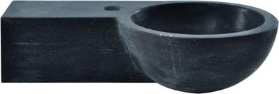 Saqu Nature Collection Fontein rond 1 kraangat links 40x23x10 cm Hardstenen Zwart