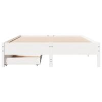 Bedframe zonder matras massief grenenhout wit 140x190 cm - thumbnail