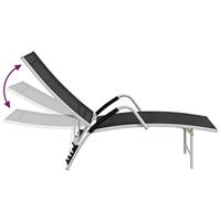 Ligbed textileen en aluminium zwart - thumbnail
