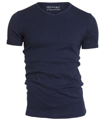 Garage T-Shirt V-neck semi bodyfit navy (art 0302)