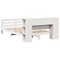 Bedframe zonder matras massief grenenhout wit 120x190 cm - thumbnail