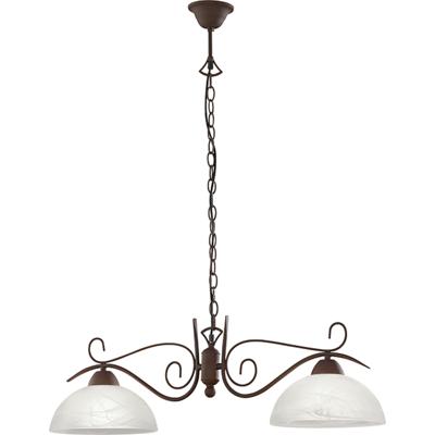 LED Hanglamp - Hangverlichting - Trion Kantra - E27 Fitting - 2-lichts - Rond - Roestkleur - Aluminium